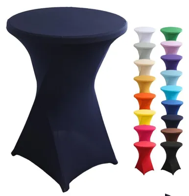Zdjęcie produktu dla Pokrowiec na stół - Elastyczny - Granatowy - 80 x 110 cm - Obrus koktajlowy