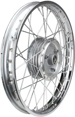 Obrázek produktu pro Kompletní ocelové kolo s paprsky 1.50x16 palců chromový ráfek / chromové paprsky pro Simson S50 S51 S53 S70 KR51 Schwalbe SR4