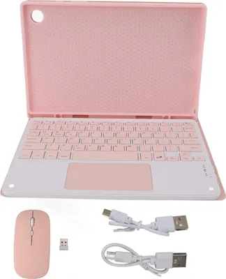 Obrázek produktu pro Pouzdro pro tablet Tab A8, růžové, měkký TPU, přesné výřezy, slot na pero s ochranou bezdrátové klávesnice a myši