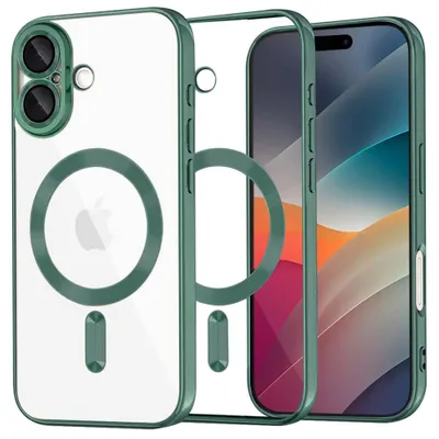Obrázok produktu pre Techsuit - Luxury Crystal MagSafe ochranný obal na iPhone 17 – tmavozelený