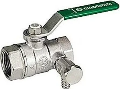 Produktbild von Giacomini Kugelhahn R250WS 250SX144 3/4", mit Entleerung, grüner Hebelgriff