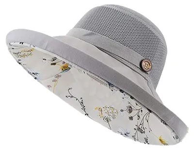 Produktbild von Damen-Sonnenhut aus Netzgewebe, Sommer, Strand, UV-Schutz (UPF), faltbar, breite Krempe