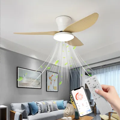 Produktbild von Deckenventilator Leise Deckenventilator LED Deckenleuchte,APP-Kontrolle,Fernbedienung 6 einstellbare Gänge, Leuchte/ Ventilator getrennt schaltbar