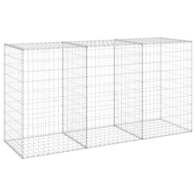 Produktbild von vidaXL Gabionenwand mit Abdeckung Verzinkter Stahl 200x60x100 cm