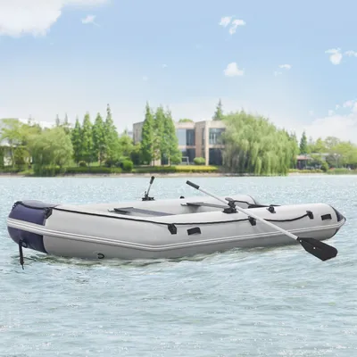 Produktbild von ArtSport Schlauchboot 3,80 m für 6 Personen mit 2 Sitzbänke & Aluboden – Paddelboot mit Paddel, Pumpe, Tasche & Reparaturset – Angelboot aufblasbar