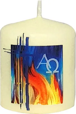 Produktbild von Osterkerze Flammen, A und O, ohne Jaheszahl 60 x Ø 50 mm