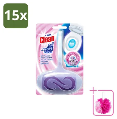 Productafbeelding van 15 x Toiletblok 3-in-1 Active - Lavendel - Voordeelverpakking - 15 stuks