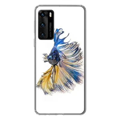 Produktbild von MuchoWow® Handyhülle Schutzhülle Hülle für Huawei P40 Fisch - Schwanz - Blau Silikon Softcase Handy Hülle - Handytasche