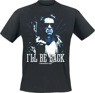 Produktbild von Terminator T-Shirt Herren I'll Be Back schwarz Fan-Merch, Filme 100% Baumwolle M