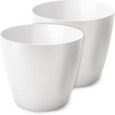 Obrázek produktu pro Sada květináčů pro velké a malé rostliny, sada 2 květináčů na bylinky bílé barvy o průměru 9,5 cm
