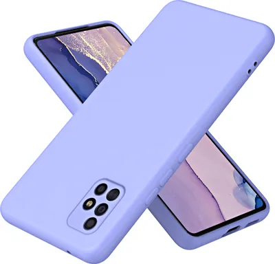 Produktbild von Galaxy A51 4G Hülle, Flüssig Silikon Handyhülle Stoßfest Kratzfest Schutzhülle für Samsung Galaxy A51 4G / M40S Lila