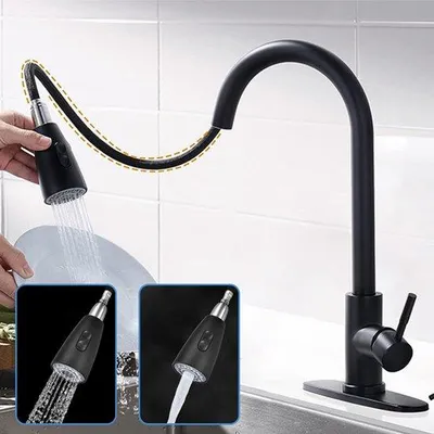 Immagine prodotto di Rubinetteria per bagno e cucina, rubinetteria da cucina nera, rubinetteria da cucina, ecc.