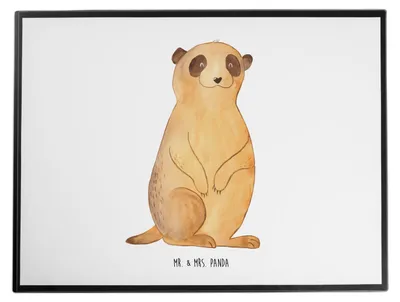 Produktbild von Mr. & Mrs. Panda malunterlage Erdmännchen - Weiß - Geschenk, Roadtrip, schreibtischunterlagen, schreibtischunterlage, Tischunterlage, Unterlage Schreibtisch, tischpad