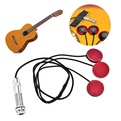 Produktbild von Selbstklebender Piezo-Wandler-Mikrofon-Tonabnehmer mit Endpin-Buchse für Gitarre, Ukulele, Violine