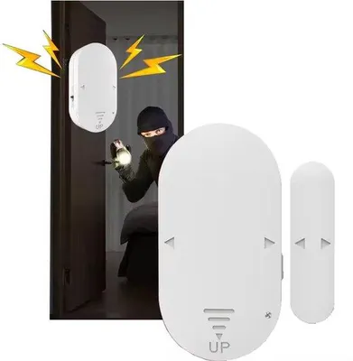 Immagine prodotto di 1x Allarme per porte - 130 dB - Sensore - Allarme per finestre - Allarme per porte e finestre - Sirena di sicurezza - Allarme per porte con sirena - Allarme magnetico - Sensore di movimento - Sensore di vibrazione per vetri - Include batterie - Sistema di allarme di avviso contro intrusioni e furti