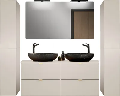 Produktbild von Badmöbel Set 4-teilig mit 120 cm Waschtisch in kaschmir matt, DURANGO-56