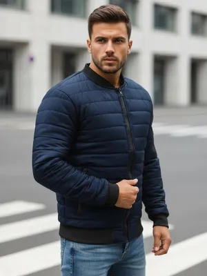 Imagen del producto de Dstreet. Chaqueta bomber para hombre, modelo Bitat, color azul oscuro, talla L