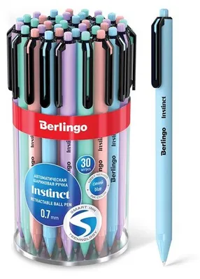 Immagine prodotto di Berlingo, penna a sfera automatica, blu, 30 pezzi, 0,7 mm, Istinto