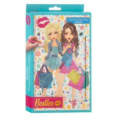 Image de Carnet de notes à peinture diamantée Besties - Bleu