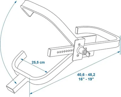 Produktbild von Radklemme XL 16-19 Zoll bis 255mm Reifenbreite mit Sicherheitsschloss Diebstahlschutz