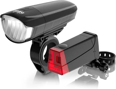 Zdjęcie produktu dla Lampka rowerowa LED Dansi Lampka rowerowa przód + tył 30/15 lux przełączana StVZO