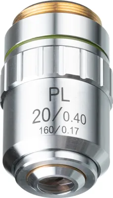 Produktbild von Bresser Planachromat 20x Objektiv, DIN, hohe Auflösung, Plankorrektur für ebenes Bildfeld, ideal für fotografische Anwendungen, kompatibel mit Bresser Mikroskopen