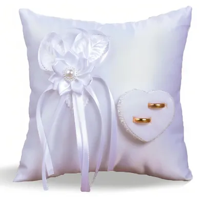 Produktbild von Omgoods – Romantisches Ringkissen für Hochzeit und Verlobung, 20x20 cm – Weiß