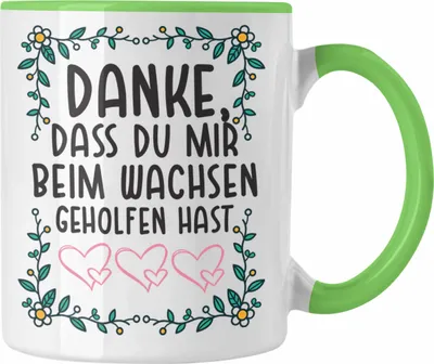 Produktbild von Trendation - Erzieherin Tasse Geschenk Herz Geschenke Abschiedsgeschenk mit Spruch Kaffeetasse Kindergärtnerin (Grün)