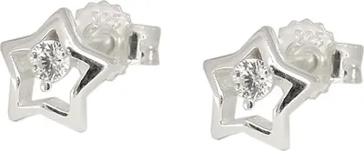 Produktbild von Ohrstecker 6mm Kinderohrringe Stern mit weißen Zirkonia 925 Silber Ohrschmuck