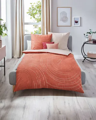 Produktbild von Kaeppel Mako Satin Wendebettwäsche Jaro 135x200 cm + 80x80 cm Terra