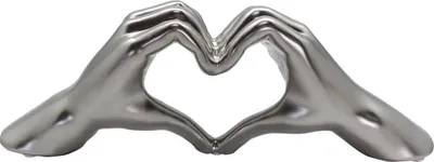 Obrázok produktu pre Gilde Hand Heart, dekorácia, dekoratívny predmet, socha, srdce, keramika, striebro, v 11 cm, 43397