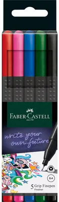 Produktbild von FABER-CASTELL Finepen Grip 0.4 5er Etui basic