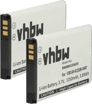 Produktbild von vhbw 2x Akku kompatibel mit Siemens Gigaset SL910H, SL910, SL910A schnurlos Festnetz Telefon (1050 mAh, 3,7 V, Li-Ion)