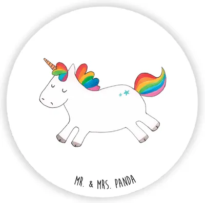 Produktbild von Mr. & Mrs. Panda magnet Einhorn Happy - Weiß - Geschenk, Unicorn, glücklich, Kühlschrankmagnet, Einhörner, pinnwand, Kühlschrank, Freude, Lachen, für fotos