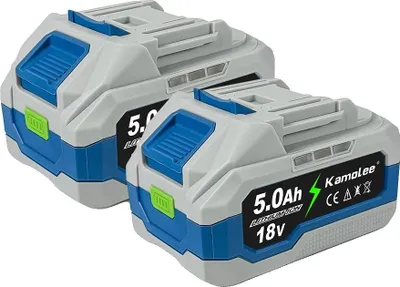 Imagen del producto de Batería de iones de litio, alta capacidad de 5000 mAh, compatible con herramientas eléctricas, 2 baterías de 50 Ah