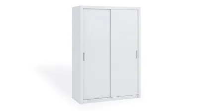 Produktbild von FurMeb24 Schiebetrenschrank BONO 150 cm Kleiderschrank Ohne Spiegel, 2-triger Schiebeschrank (Weiss / Weiss)