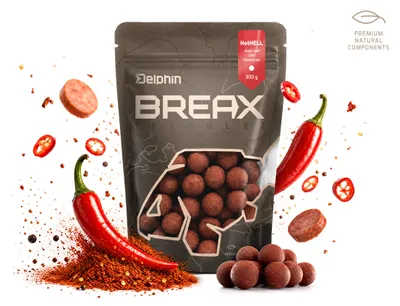 Obrázok produktu pre DELPHIN Boilies Delphin BreaX / HotHELL Robin Red-Chili-Fr. (klobása), priemer 16 mm, hmotnosť 300 g