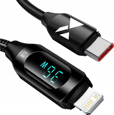 Immagine prodotto di Wozinsky Wuclc2 Cavo Lightning - Usb-C 36W 480Mb/S 2M con display - Nero
