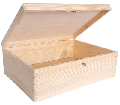Productafbeelding van Creative Deco XL Houten Doos met Sleutel Opberg-Kist, 40x30x14 cm