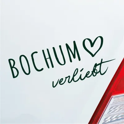Produktbild von Auto Aufkleber Bochum verliebt Herz Stadt Heimat Liebe Car 19x8 cm Dunkelgrün Sticker Heckscheibenaufkleber