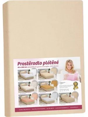Produktbild von Spannbettlaken aus 100% Baumwolle, Beige, 90x200 cm, 135 g/m², 25 cm Eckhöhe