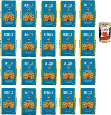 Produktbild von De Cecco Pipe Rigate N°49, 100% Italienisch Pasta Nudeln 20x 500g + Italian Gourmet Polpa 400g