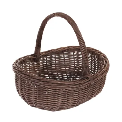 Zdjęcie produktu dla Wiklinowy kosz na zakupy, ciemnobrązowy 43x36 H17/35 cm
