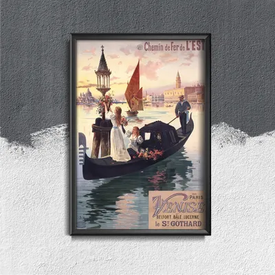 Produktbild von Poster - Canvas - Leinwand - 21 cm x 29,7 cm - Fotoposter - Leinwandkunst - Paris und Venedig