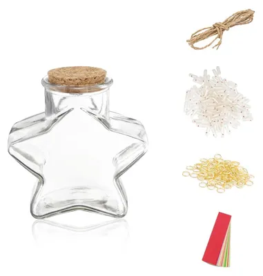 Produktbild von Berichtskapseln, 101 Stück – Kreative Flaschenpost – Glasflaschen in Sternform – Papierstreifen – Rutschfester Boden – Einzigartiges Geschenk – Wunschflasche