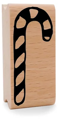 Produktbild von NEWSTAMPS Stempel Zuckerstange Motivstempel aus Holz & Gummi zum Karten und Geschenke basteln, Holzstempel für Weihnachten, Weihnachtskarte, Advent, Scrapbook, Textilstempel, Deko, Freunde