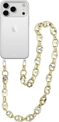 Produktbild von Marble Creme Transparant Cord Hülle - Long Cord  - Kompatibel mit iPhone 17 Pro Max