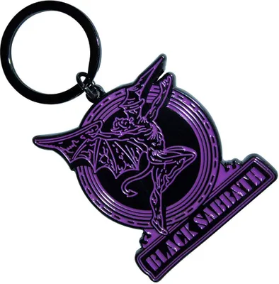 Produktbild von Black Sabbath - Schlüsselanhänger Lila Dämon Wappen RO13935 (Einheitsgröße) (Schwarz/Violett)