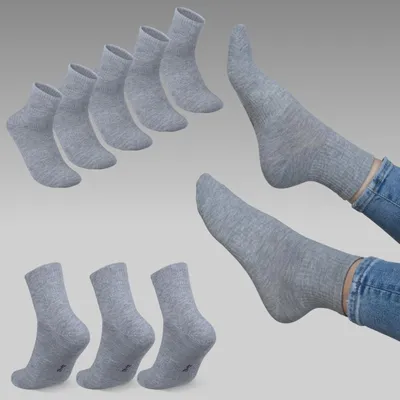 Produktbild von Sneakersocken Sportsocken Uni Socken 5/10/20 Paar Tennissocken Baumwolle Grau 20 Paar 39 - 42