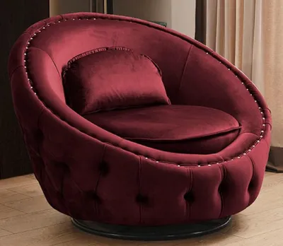 Zdjęcie produktu dla Casa Padrino fotel obrotowy Chesterfield Bordeaux czerwony Ø 90 cm - Nowoczesny fotel do salonu Chesterfield - Luksusowe meble do salonu Chesterfield